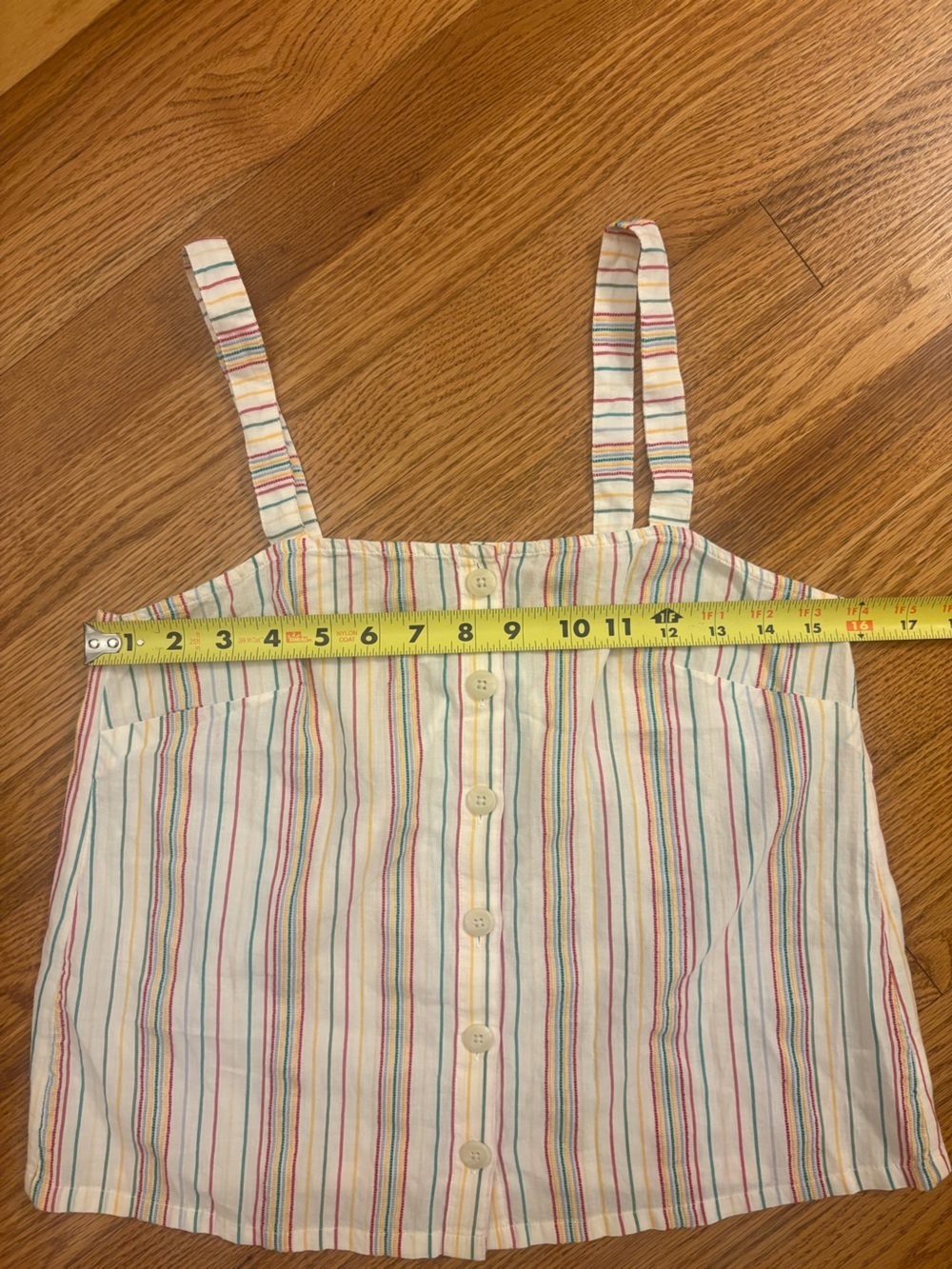 Madewell Rainbow Stripe Button Front Cotton Swing Cami Tank Top XS Summer Boho - Picture 8 of 10